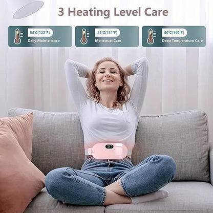 Portable Cordless Heating Pad for Menstrual Cramps Relief, for Stomach, Speed Temperature Adjustment and Speed Massage Modes, Back and Belly Heating Pad for Women